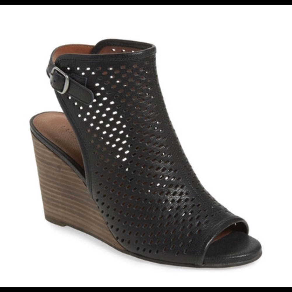 Lucky Brand Black ‘Rozina' Cutout Wedge Sandal